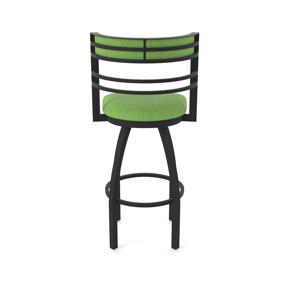 Swivel Bar Stool with Black Wrinkle Finish and Graph Parrot Seat and Back. Picture 6