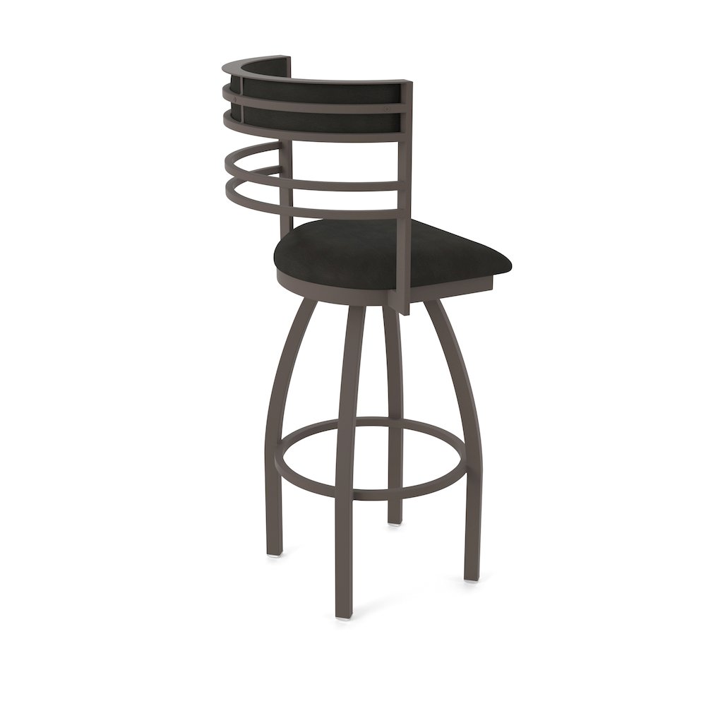 Swivel Bar Stool with Bronze Finish and Canter Espresso Seat and Back. Picture 2