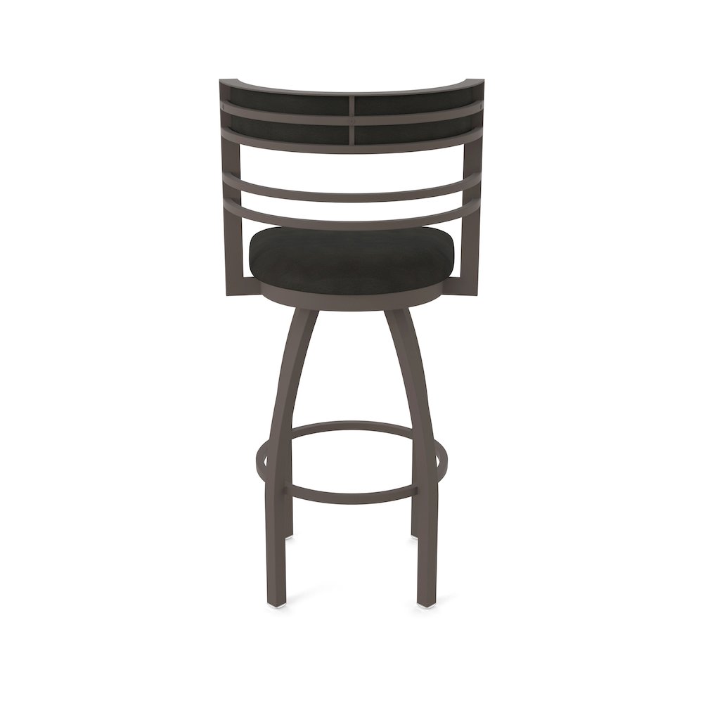 Swivel Bar Stool with Bronze Finish and Canter Espresso Seat and Back. Picture 6