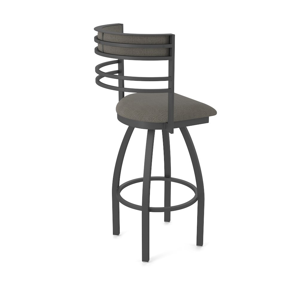 Swivel Bar Stool with Pewter Finish and Graph Chalice Seat and Back. Picture 2