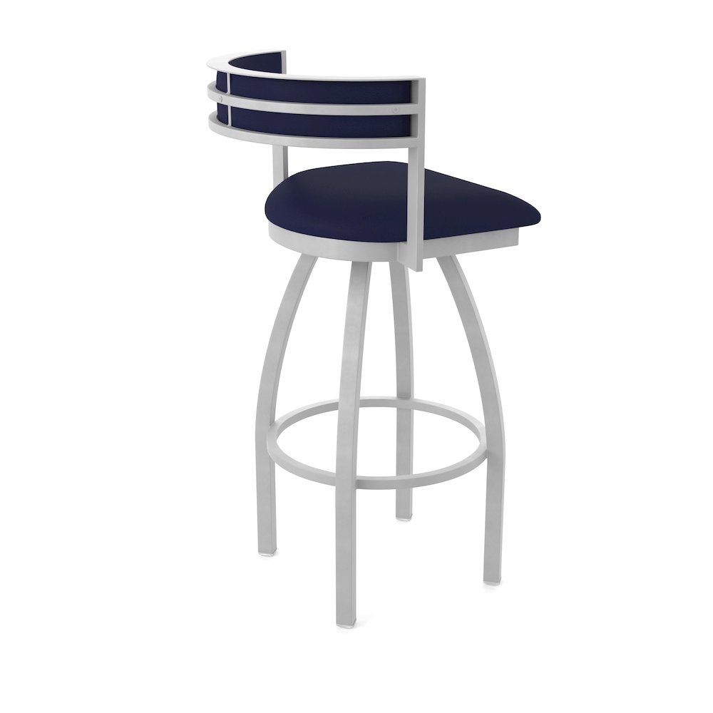 Swivel Bar Stool with Anodized Nickel Finish and Canter Twilight Seat and Back. Picture 2