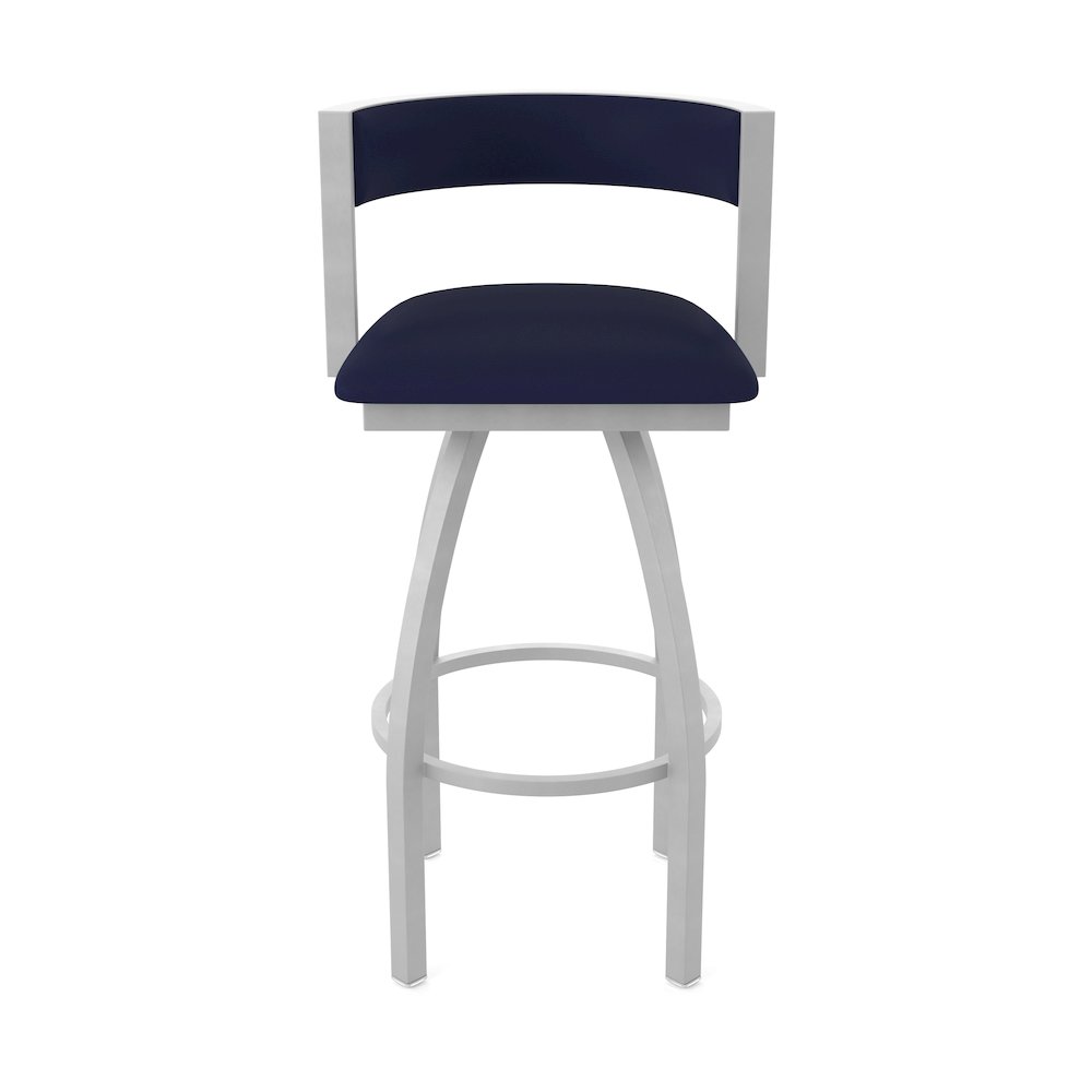 Swivel Bar Stool with Anodized Nickel Finish and Canter Twilight Seat and Back. Picture 5