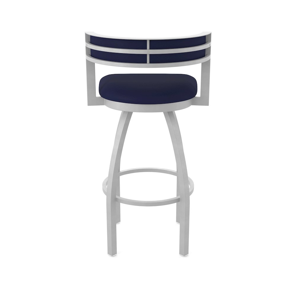Swivel Bar Stool with Anodized Nickel Finish and Canter Twilight Seat and Back. Picture 6