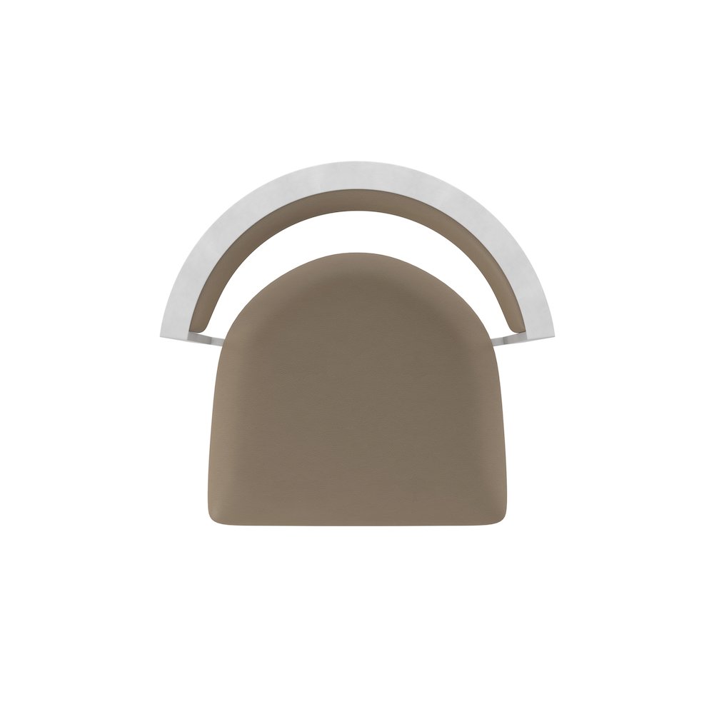 Swivel Bar Stool with Anodized Nickel Finish and Canter Earth Seat and Back. Picture 3