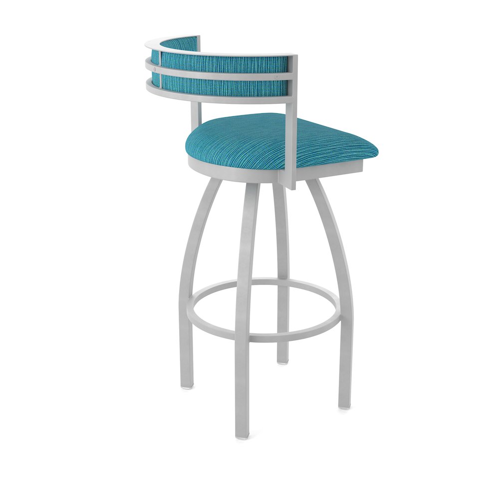 Swivel Bar Stool with Anodized Nickel Finish and Graph Tidal Seat and Back. Picture 2