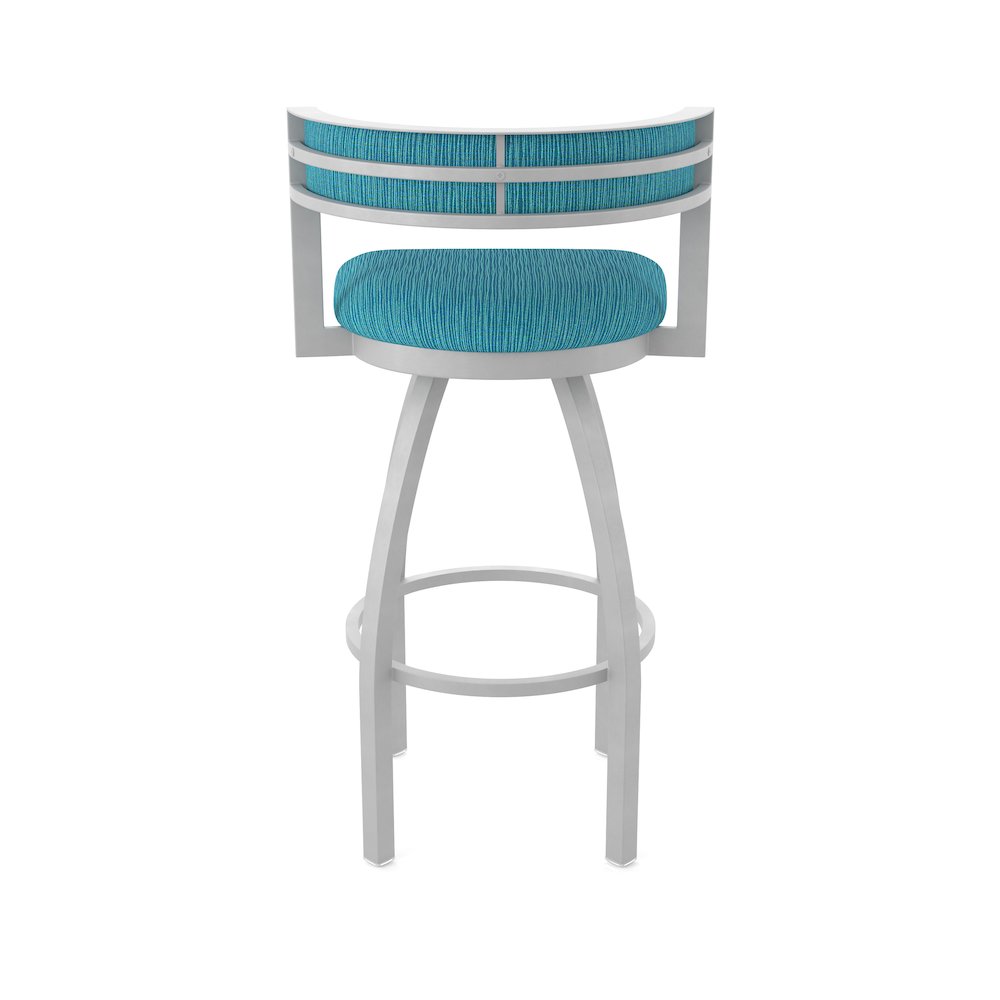 Swivel Bar Stool with Anodized Nickel Finish and Graph Tidal Seat and Back. Picture 6