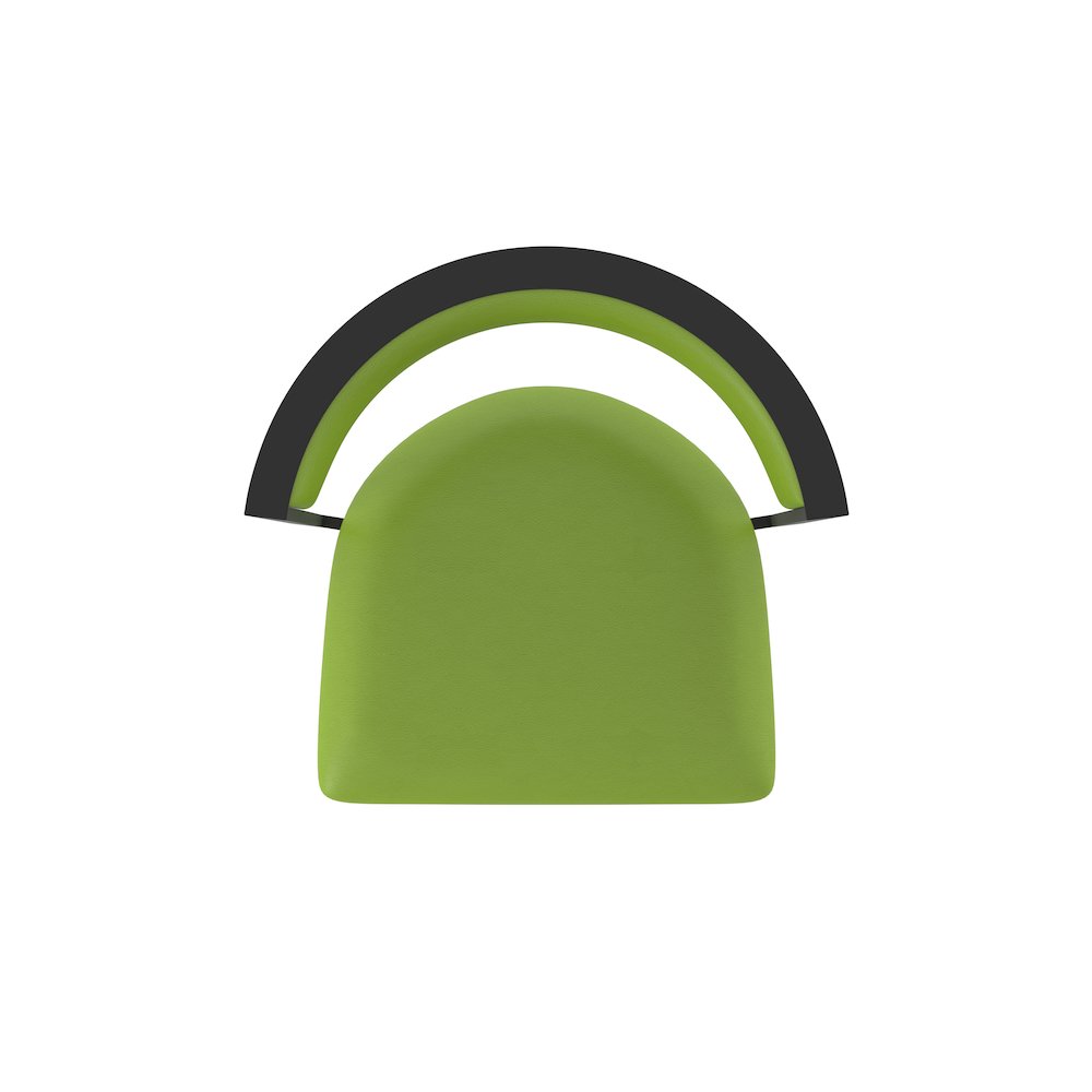 Swivel Bar Stool with Black Wrinkle Finish and Canter Kiwi Green Seat and Back. Picture 3