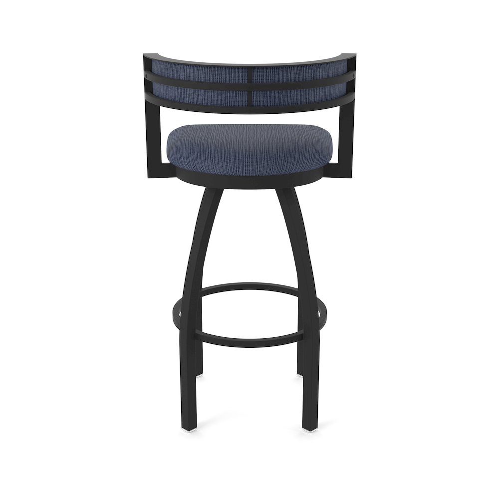 Swivel Bar Stool with Black Wrinkle Finish and Graph Anchor Seat and Back. Picture 6