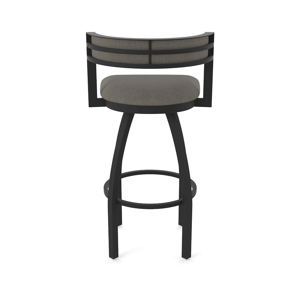 Swivel Bar Stool with Black Wrinkle Finish and Graph Chalice Seat and Back. Picture 6