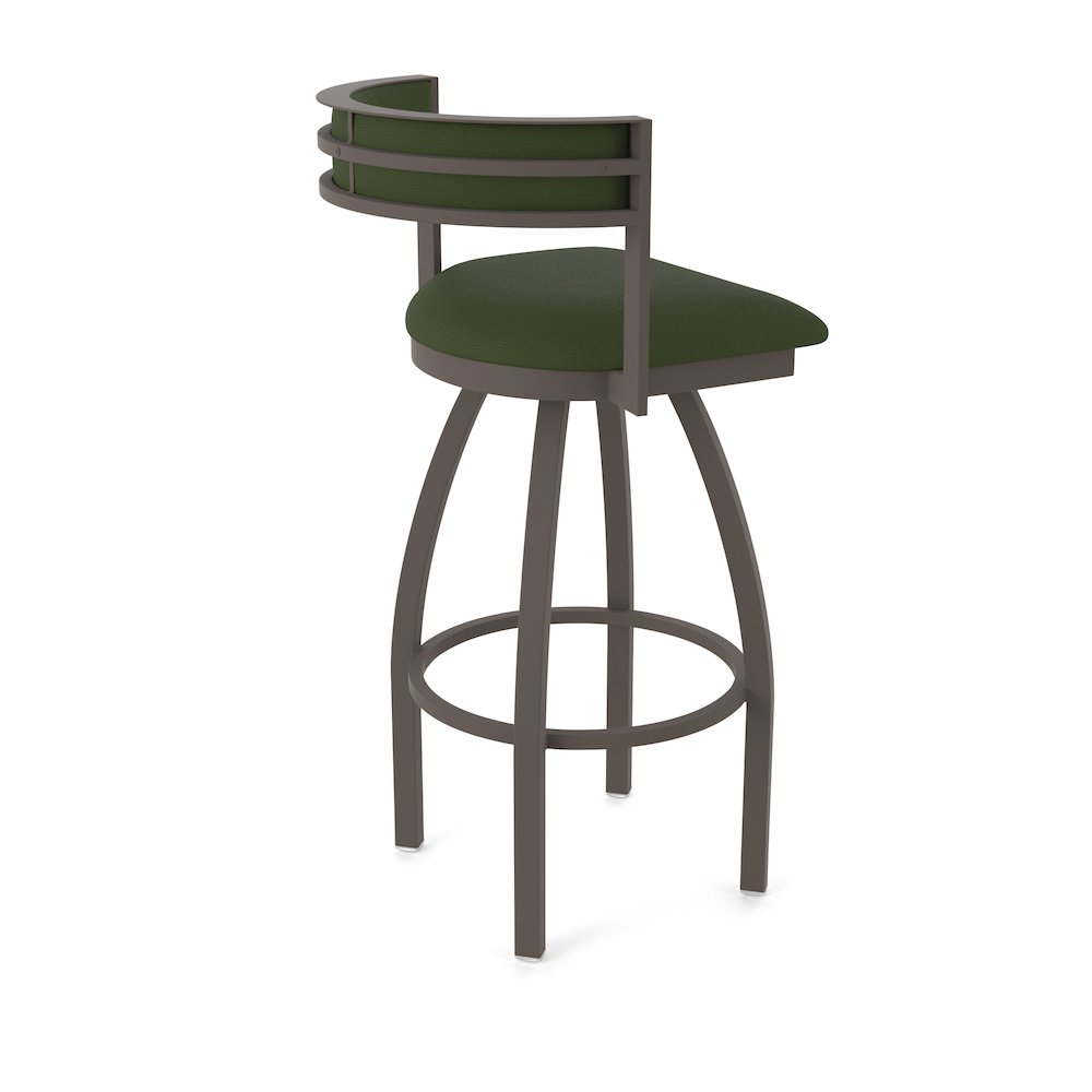 Swivel Bar Stool with Bronze Finish and Canter Pine Seat and Back. Picture 2