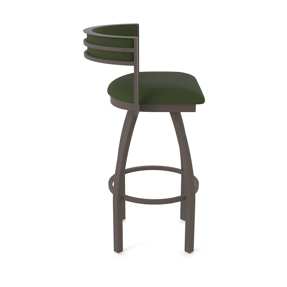 Swivel Bar Stool with Bronze Finish and Canter Pine Seat and Back. Picture 4