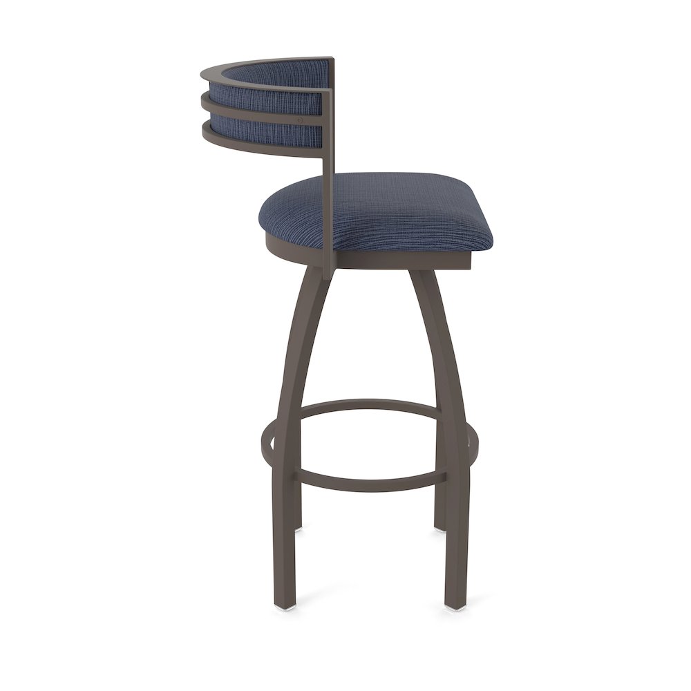 Swivel Bar Stool with Bronze Finish and Graph Anchor Seat and Back. Picture 4