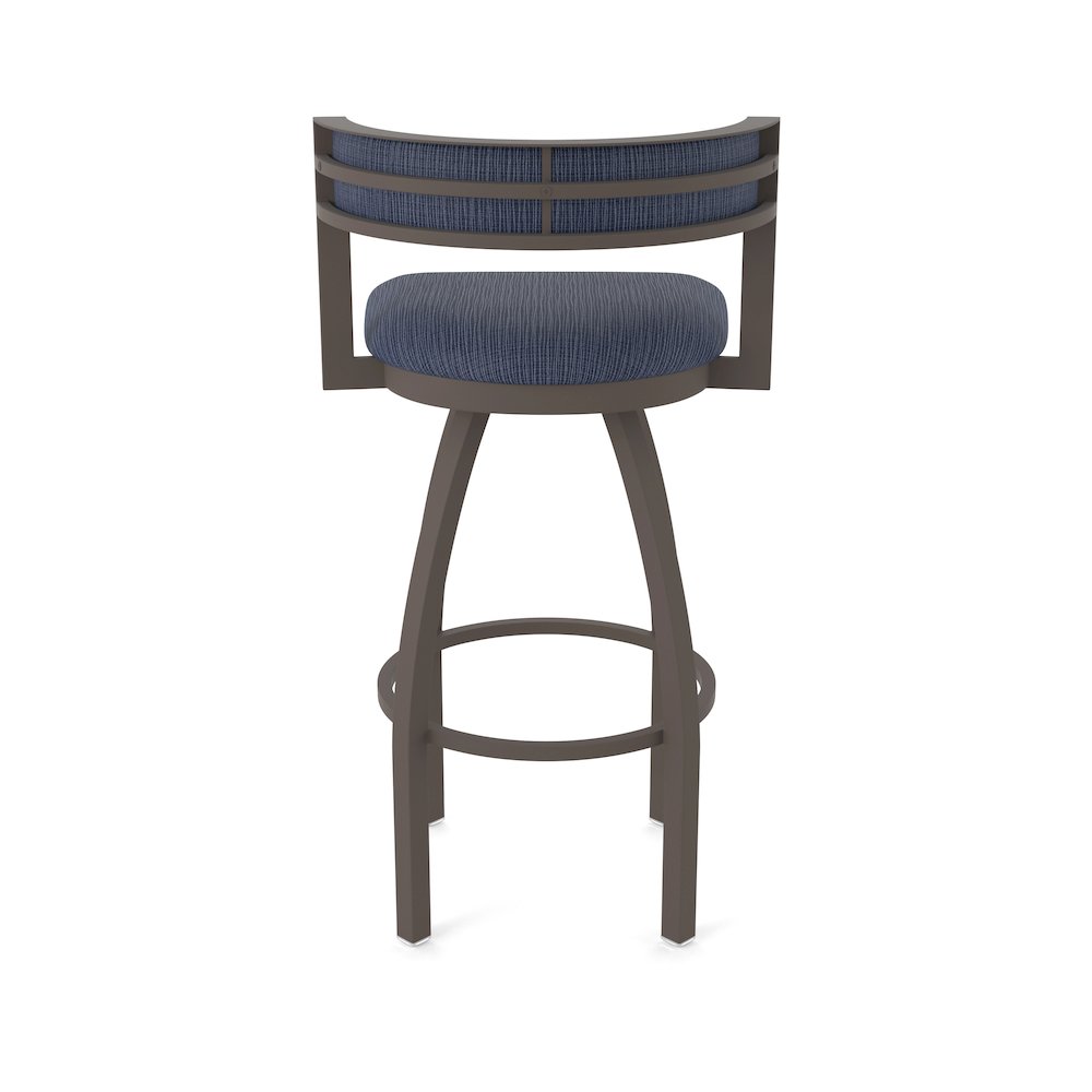 Swivel Bar Stool with Bronze Finish and Graph Anchor Seat and Back. Picture 6