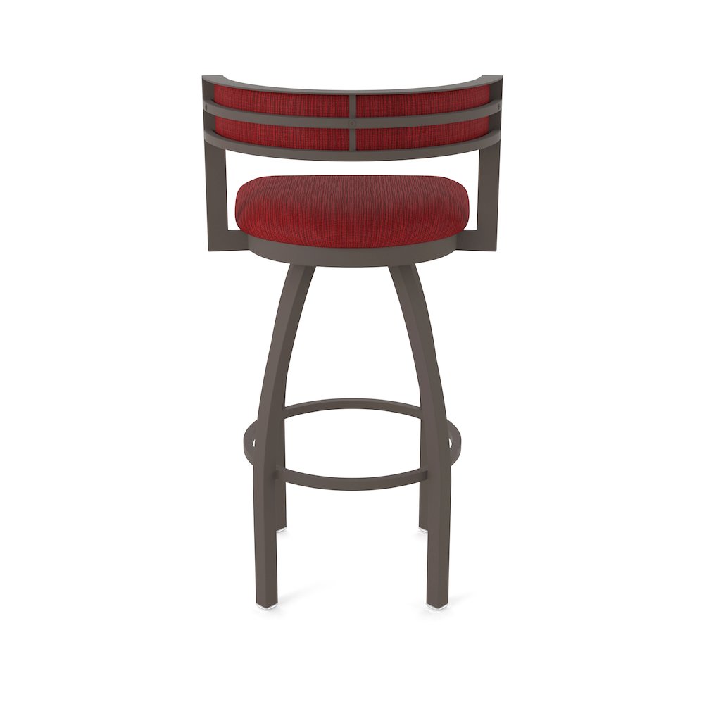 Swivel Bar Stool with Bronze Finish and Graph Ruby Seat and Back. Picture 6