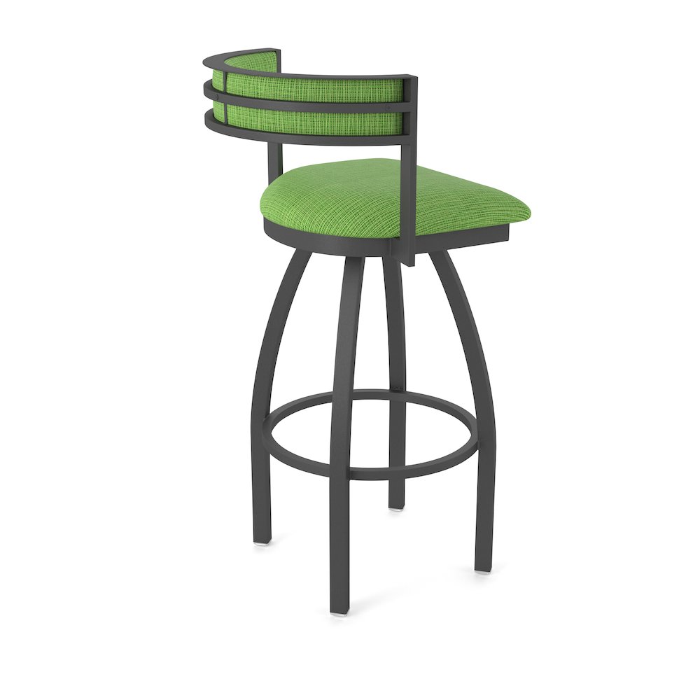 Swivel Bar Stool with Pewter Finish and Graph Parrot Seat and Back. Picture 2