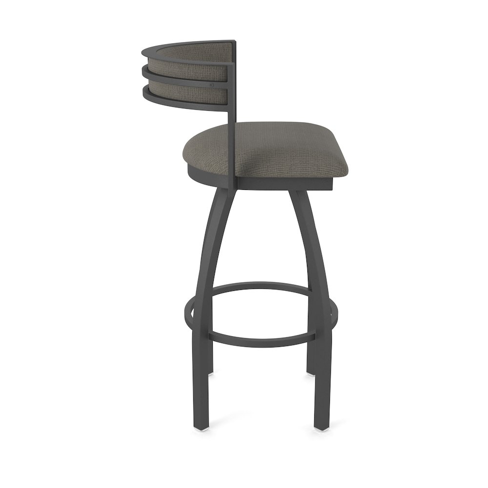 Swivel Bar Stool with Pewter Finish and Graph Chalice Seat and Back. Picture 4