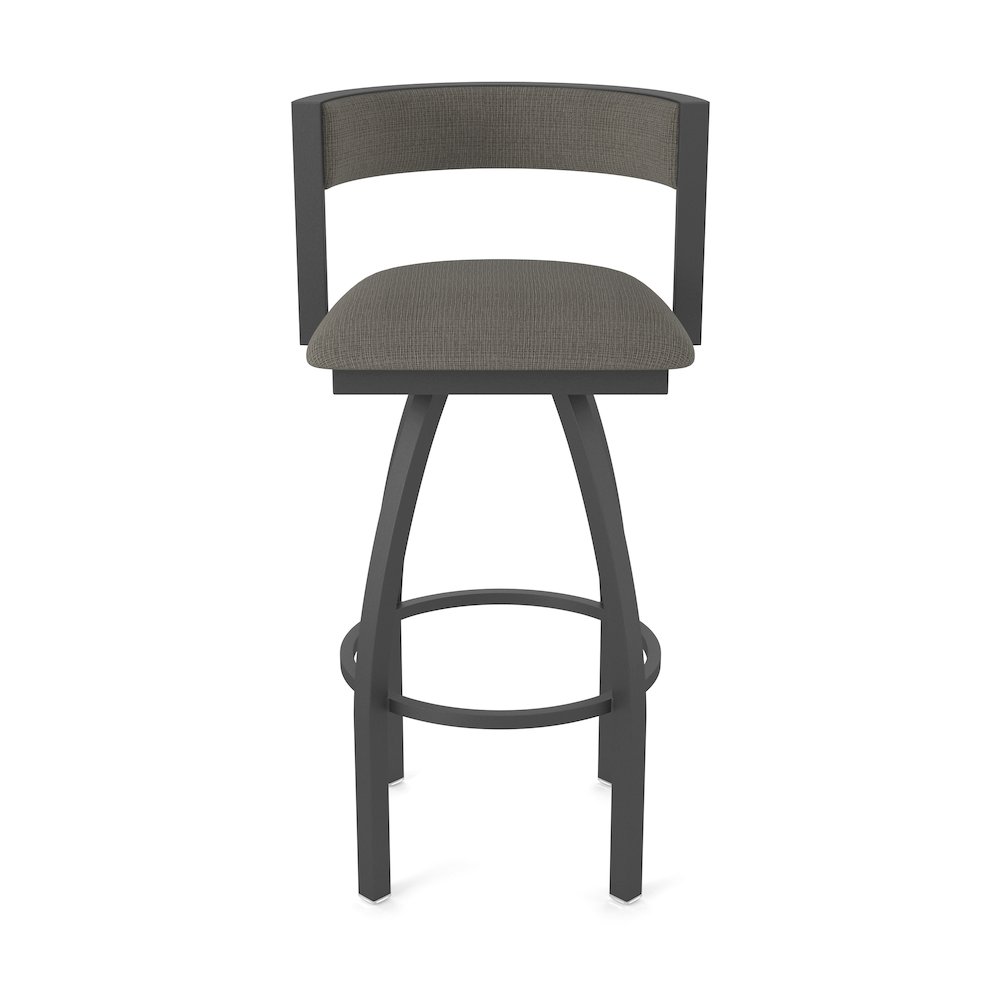 Swivel Bar Stool with Pewter Finish and Graph Chalice Seat and Back. Picture 5