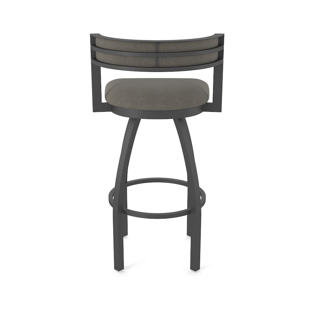 Swivel Bar Stool with Pewter Finish and Graph Chalice Seat and Back. Picture 6