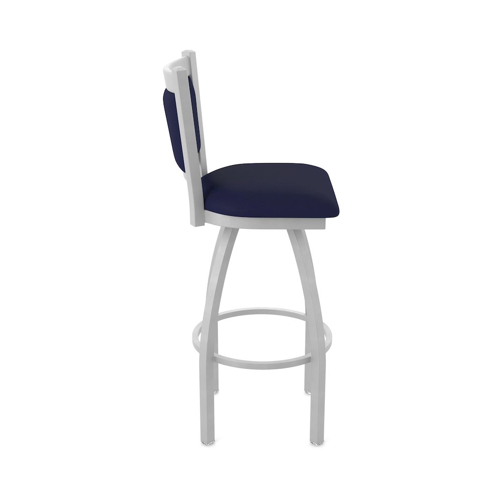 Swivel Bar Stool with Anodized Nickel Finish and Canter Twilight Seat and Back. Picture 4