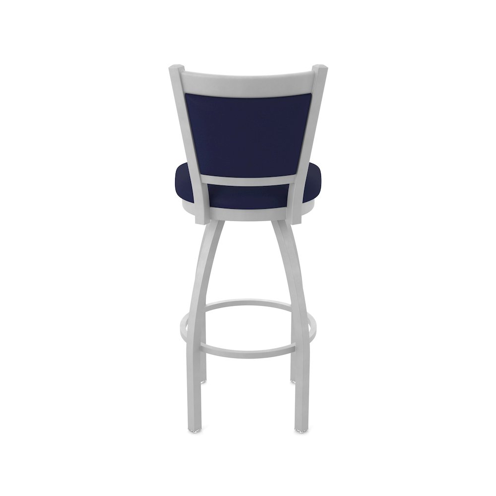 Swivel Bar Stool with Anodized Nickel Finish and Canter Twilight Seat and Back. Picture 6