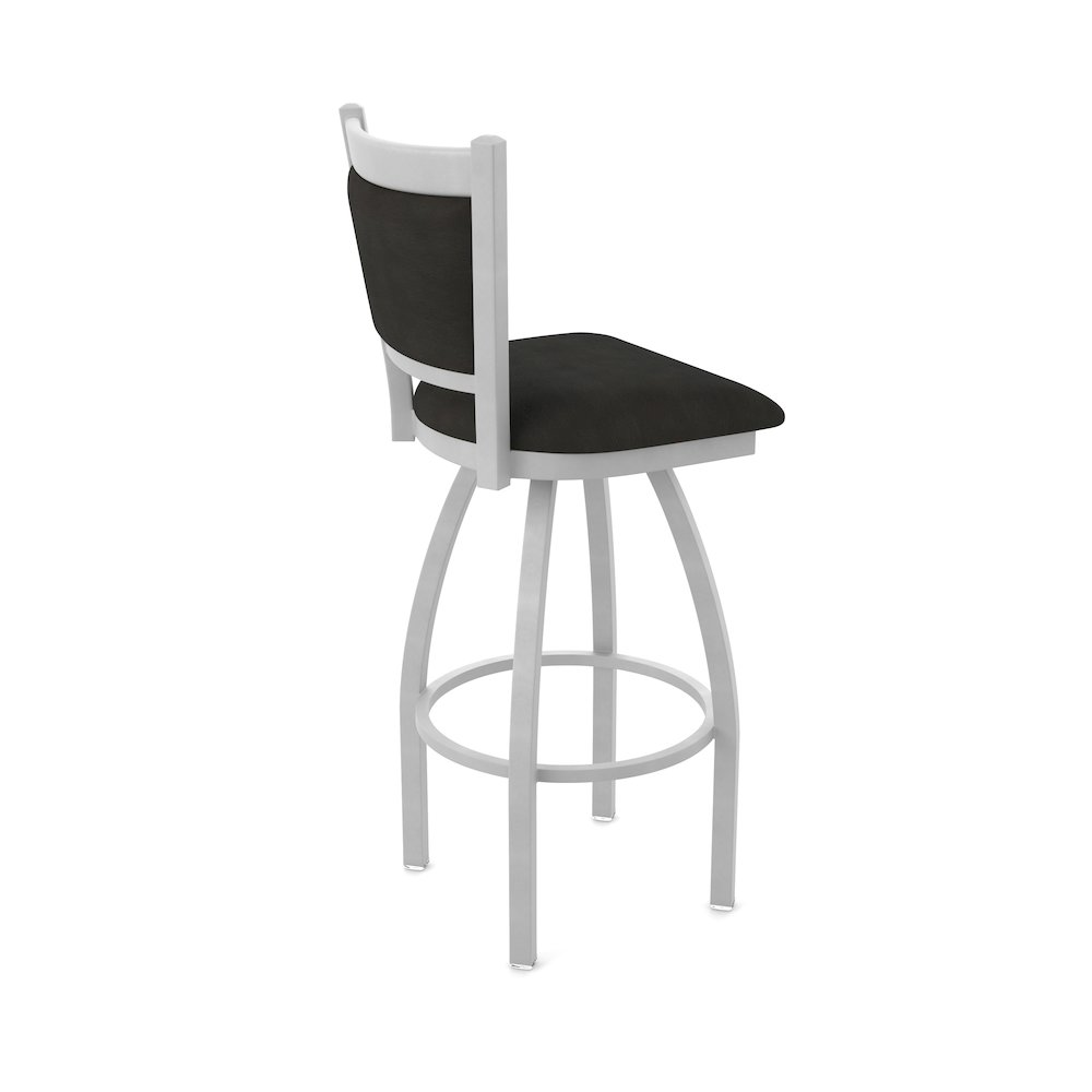 Swivel Bar Stool with Anodized Nickel Finish and Canter Espresso Seat and Back. Picture 2