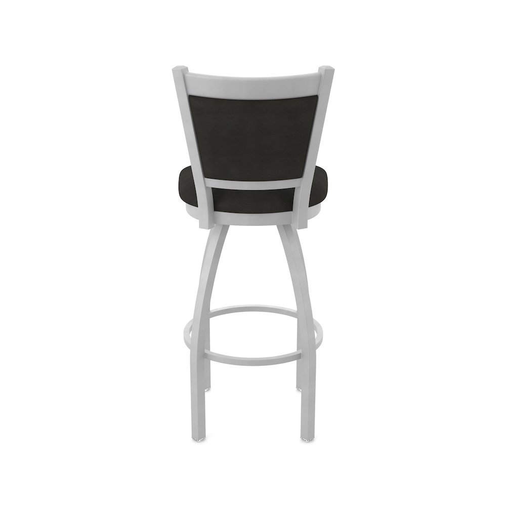 Swivel Bar Stool with Anodized Nickel Finish and Canter Espresso Seat and Back. Picture 6