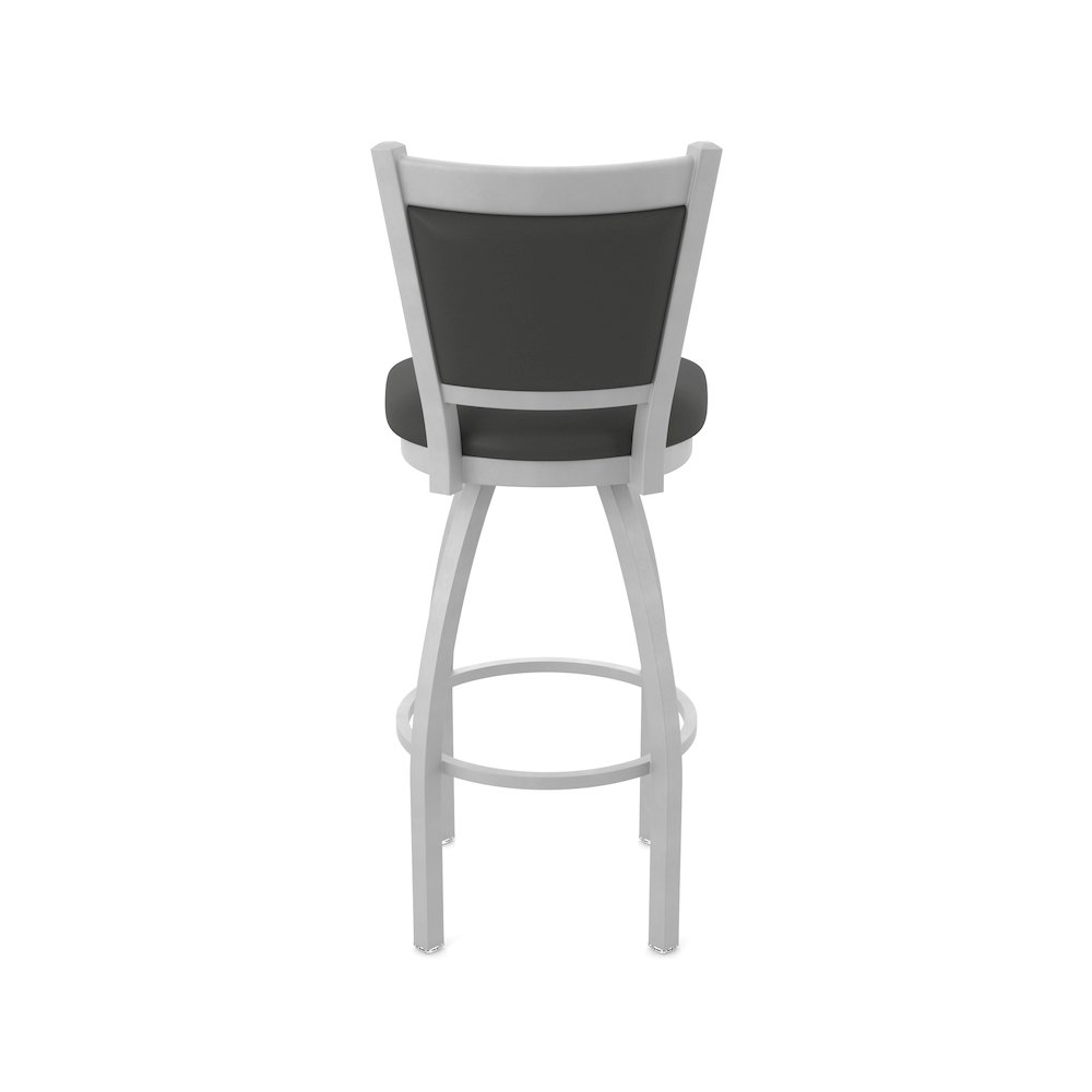 Swivel Bar Stool with Anodized Nickel Finish and Canter Iron Seat and Back. Picture 6