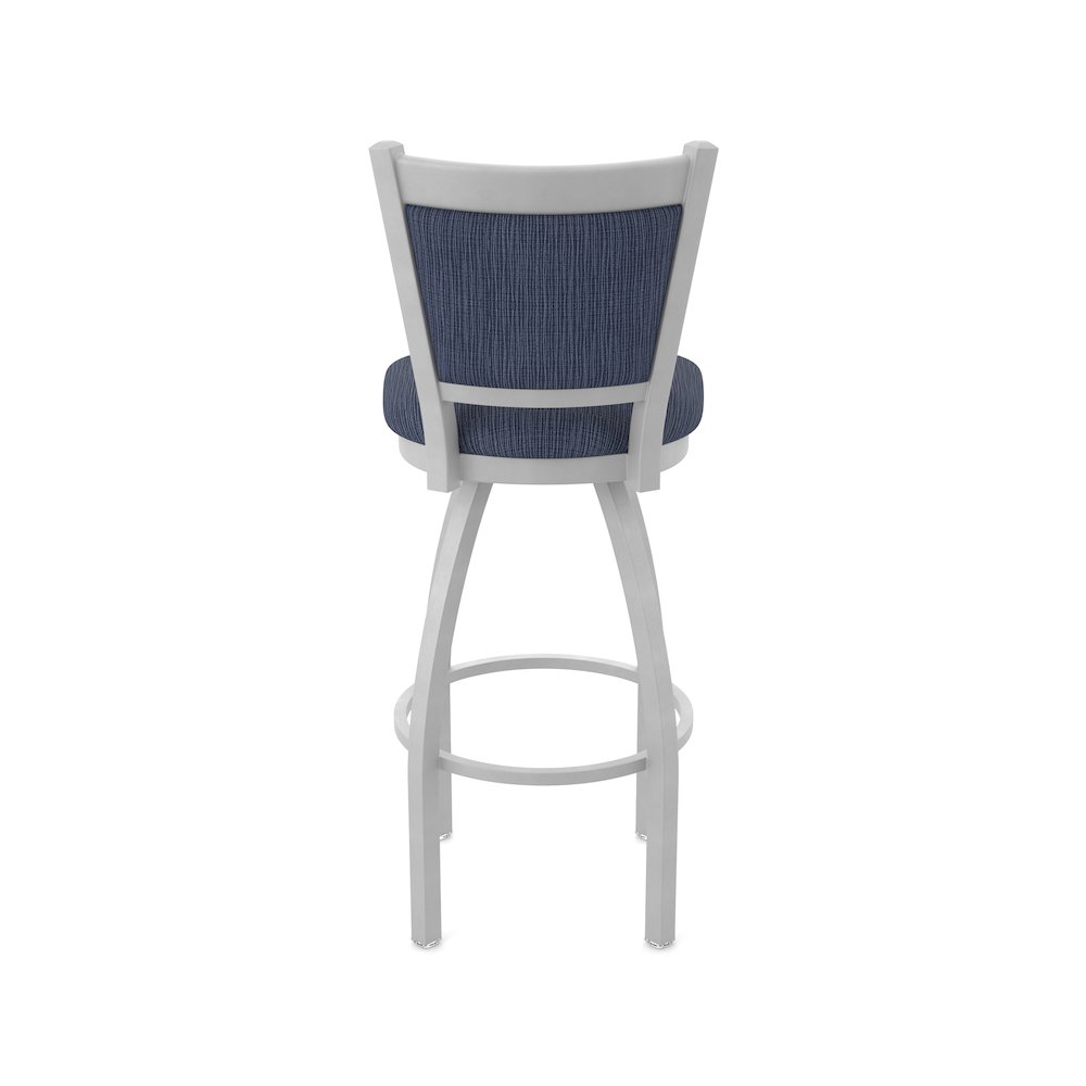 Swivel Bar Stool with Anodized Nickel Finish and Graph Anchor Seat and Back. Picture 6