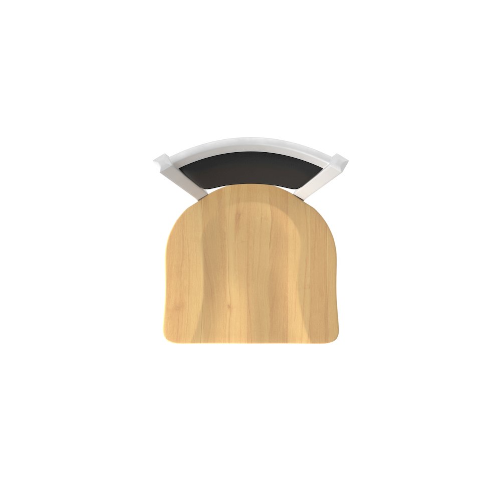 Swivel Bar Stool with Anodized Nickel Finish and Natural Maple Seat. Picture 3