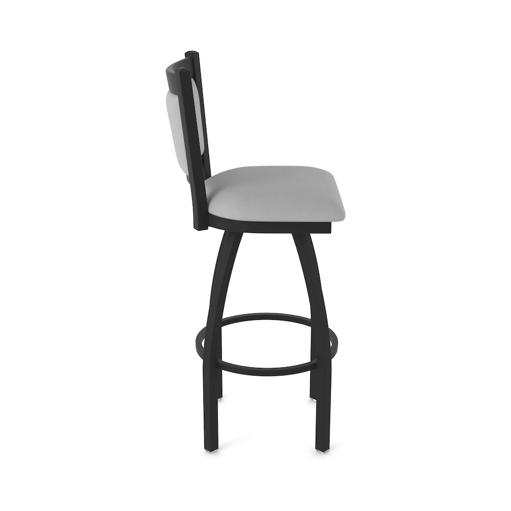 Swivel Bar Stool with Black Wrinkle Finish and Canter Folkstone Grey Seat. Picture 4