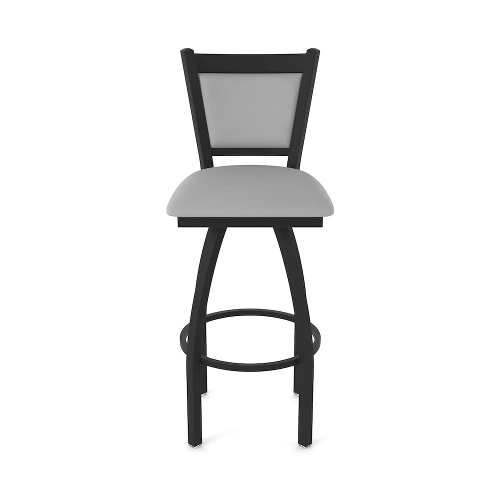 Swivel Bar Stool with Black Wrinkle Finish and Canter Folkstone Grey Seat. Picture 5