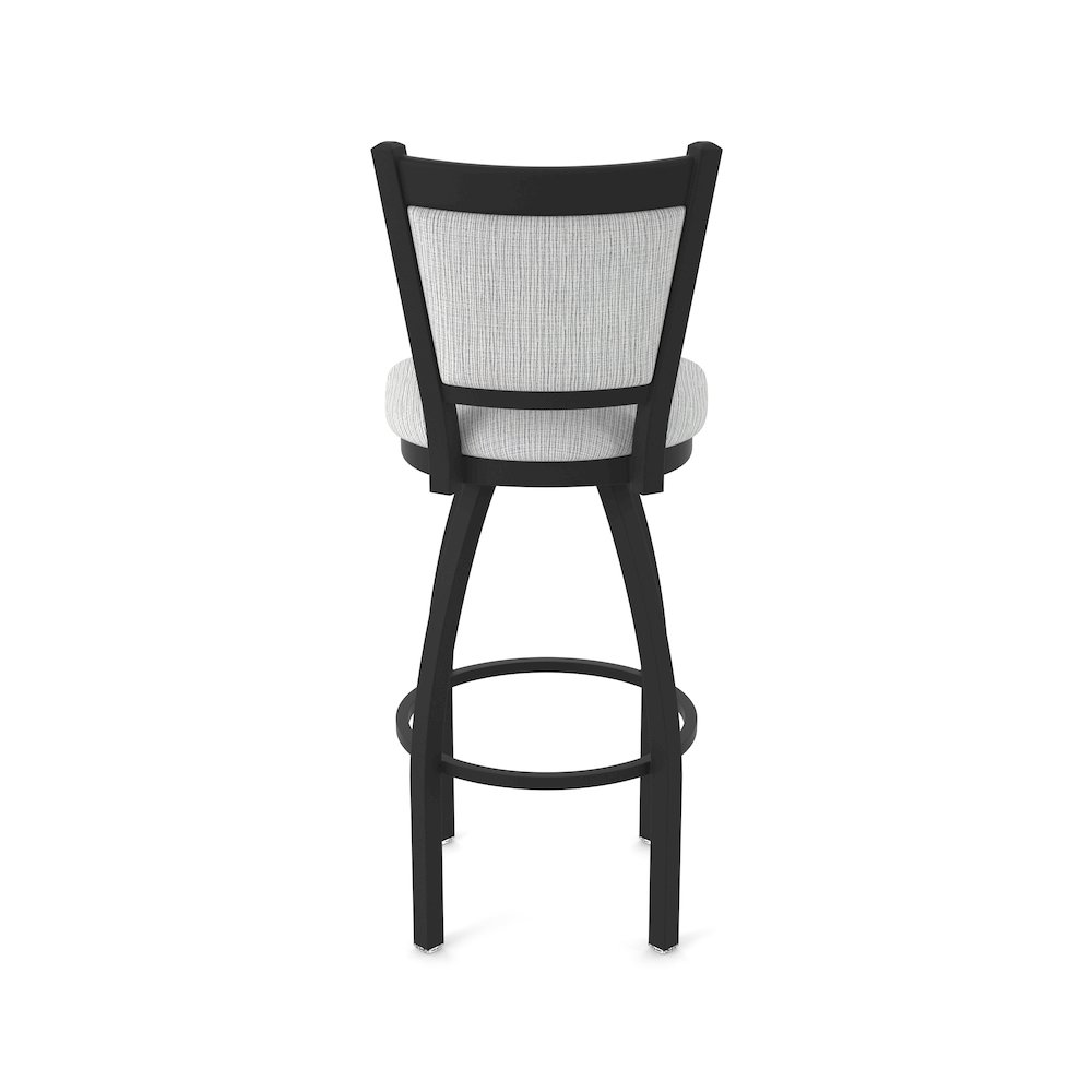 Swivel Bar Stool with Black Wrinkle Finish and Graph Alpine Seat and Back. Picture 6