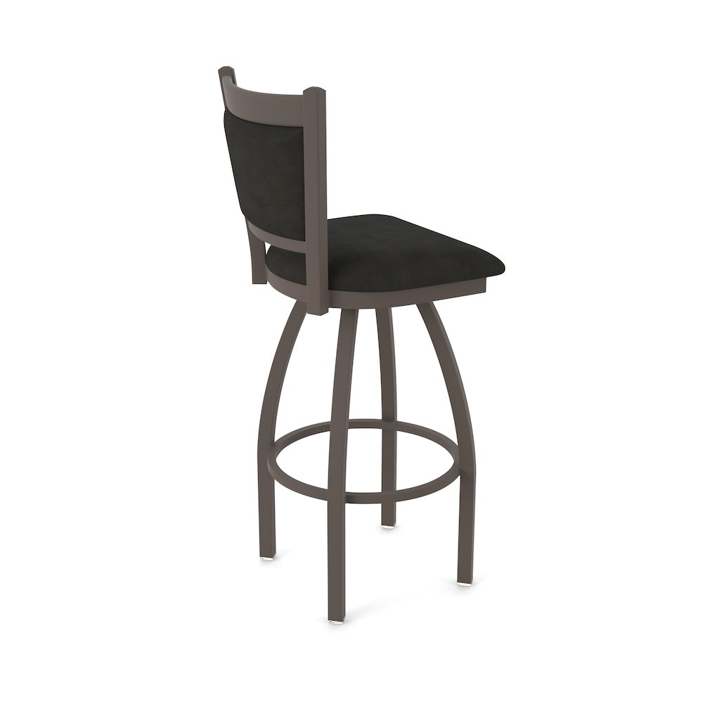 Swivel Bar Stool with Bronze Finish and Canter Espresso Seat and Back. Picture 2