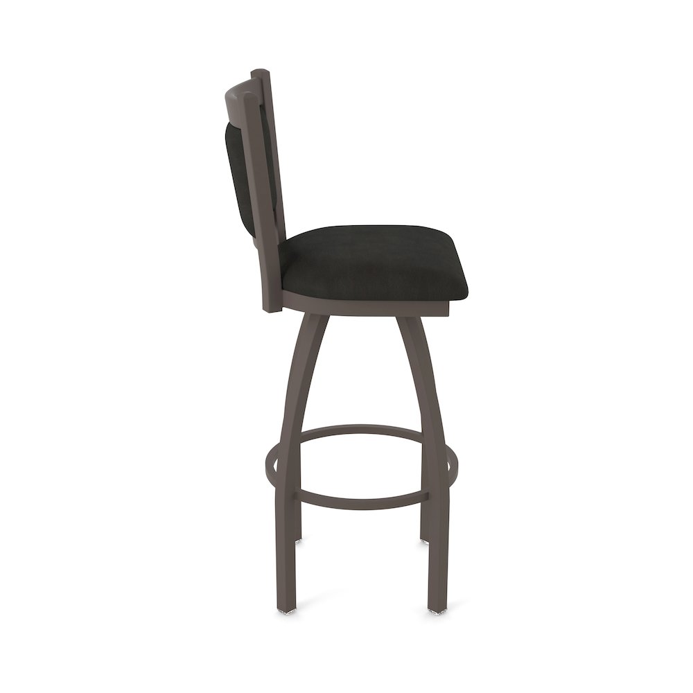 Swivel Bar Stool with Bronze Finish and Canter Espresso Seat and Back. Picture 4