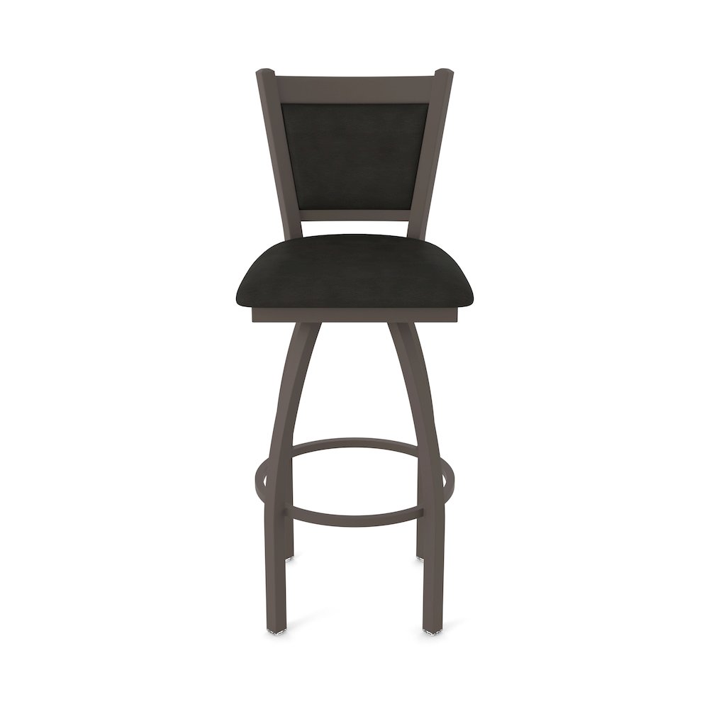 Swivel Bar Stool with Bronze Finish and Canter Espresso Seat and Back. Picture 5