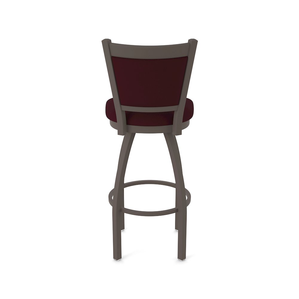 Swivel Bar Stool with Bronze Finish and Canter Bordeaux Seat and Back. Picture 6