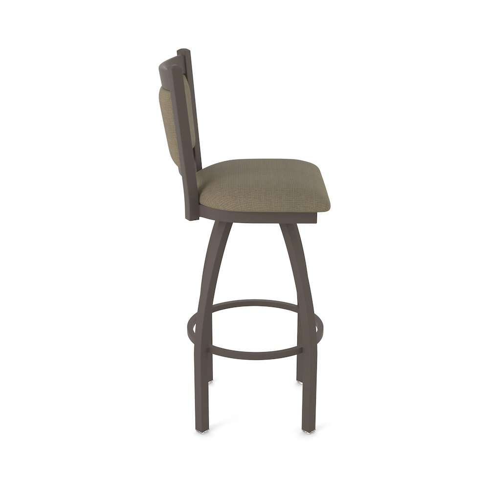 Swivel Bar Stool with Bronze Finish and Graph Cork Seat and Back. Picture 4