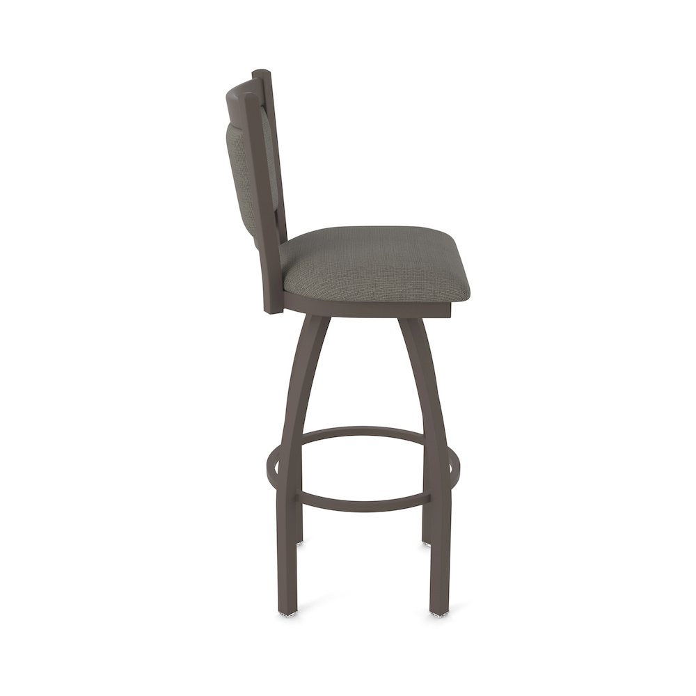 Swivel Bar Stool with Bronze Finish and Graph Chalice Seat and Back. Picture 4