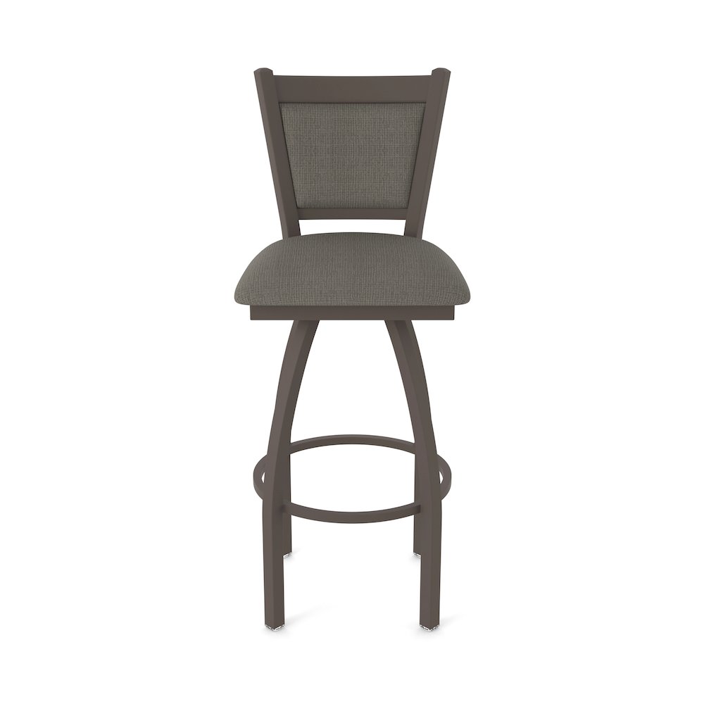 Swivel Bar Stool with Bronze Finish and Graph Chalice Seat and Back. Picture 5