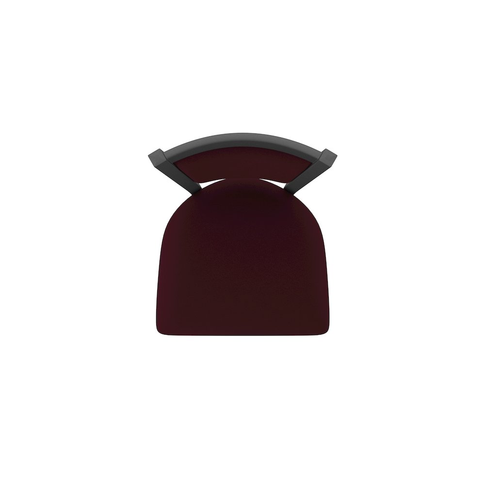 Swivel Bar Stool with Pewter Finish and Canter Bordeaux Seat and Back. Picture 3