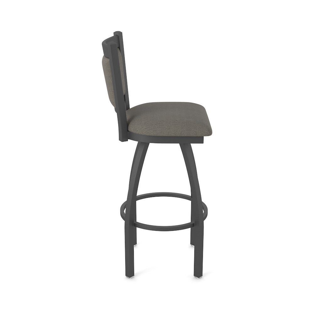 Swivel Bar Stool with Pewter Finish and Graph Chalice Seat and Back. Picture 4