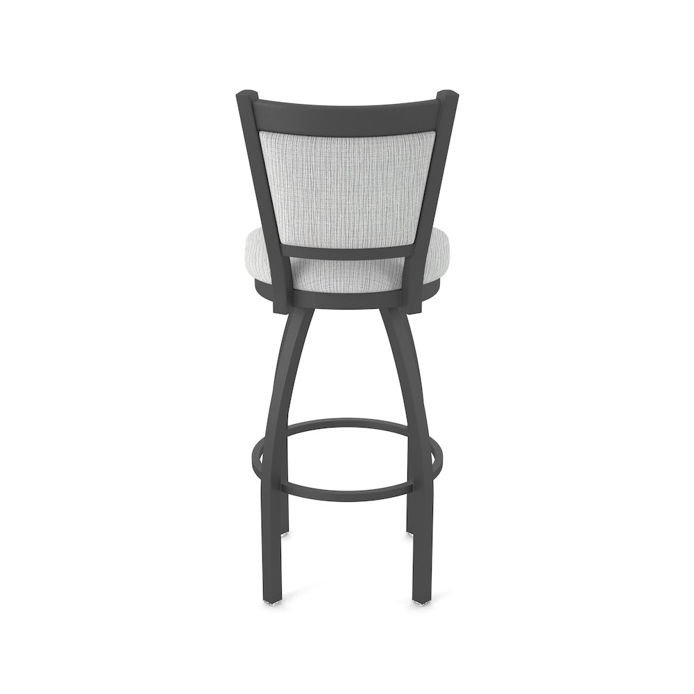 Swivel Bar Stool with Pewter Finish and Graph Alpine Seat and Back. Picture 6