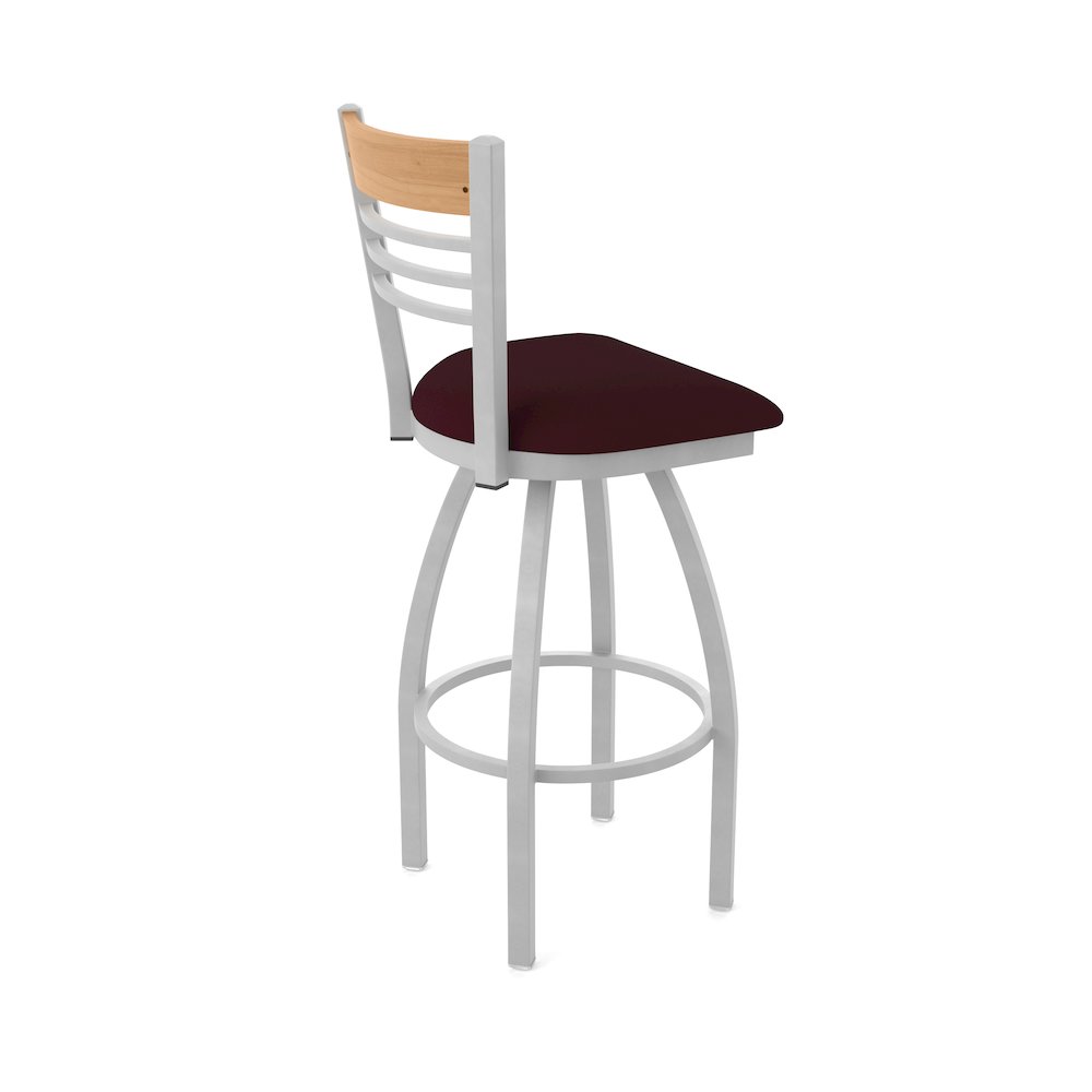 36" Swivel Extra Tall Bar Stool, Anodized Nickel Finish, Medium Back. Picture 2