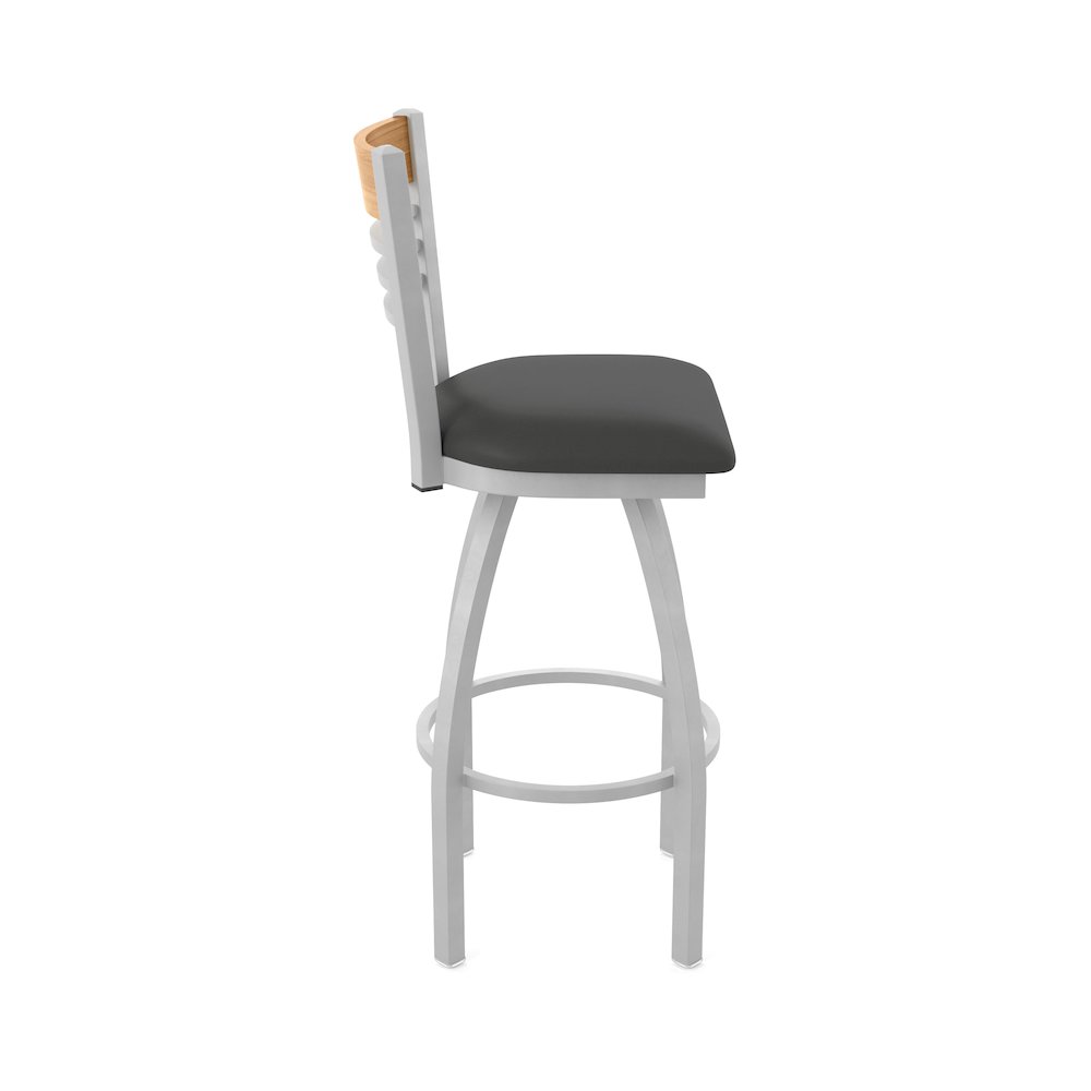 36" Swivel Extra Tall Bar Stool, Anodized Nickel Finish, Medium Back. Picture 4
