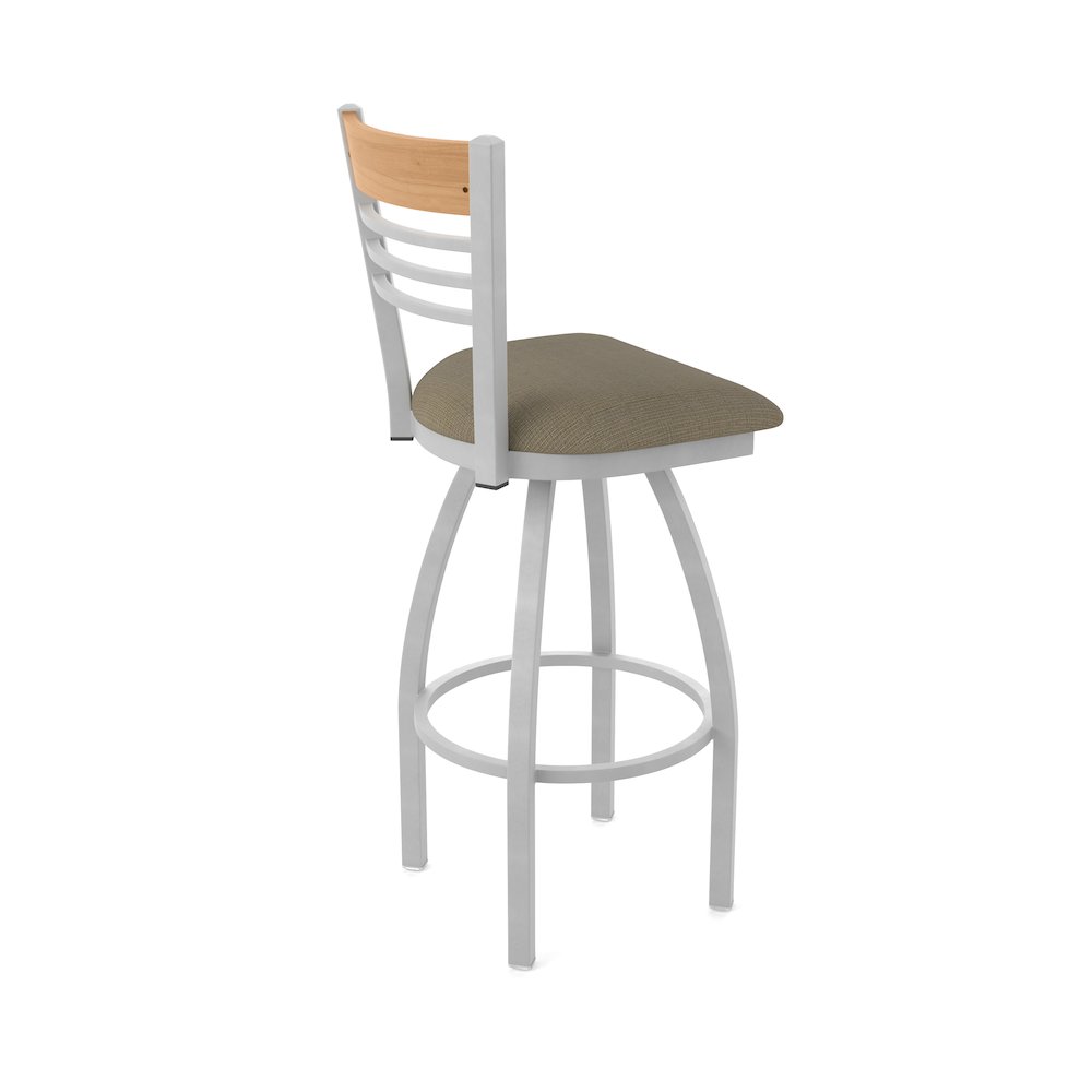 36" Swivel Extra Tall Bar Stool, Anodized Nickel Finish, Medium Back. Picture 2