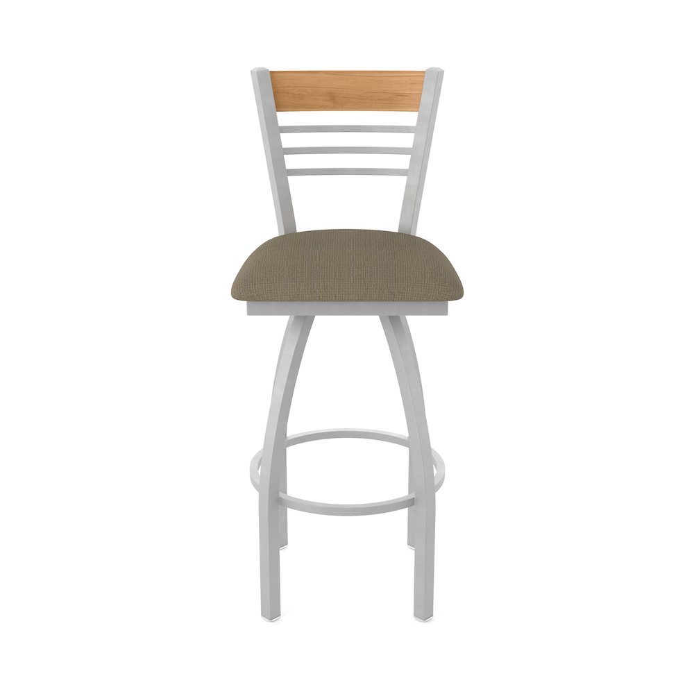 36" Swivel Extra Tall Bar Stool, Anodized Nickel Finish, Medium Back. Picture 5