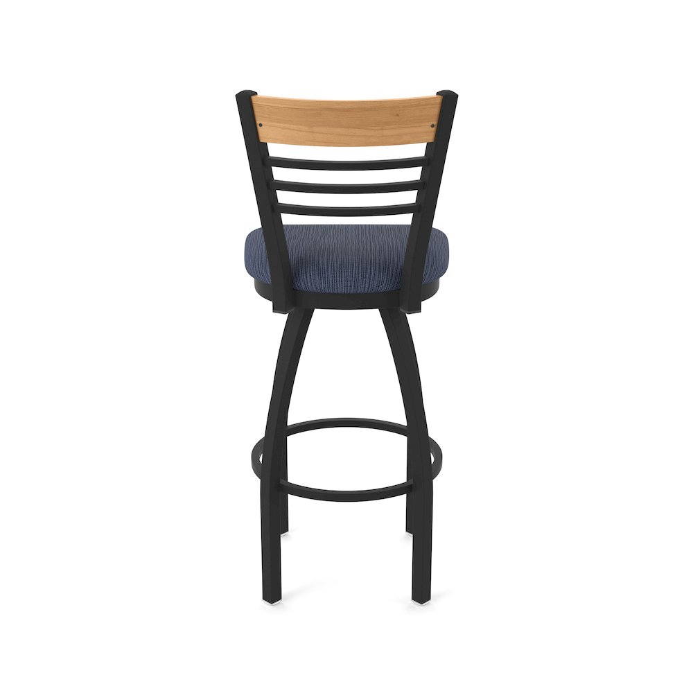 36" Swivel Extra Tall Bar Stool, Black Wrinkle Finish, Medium Back. Picture 6