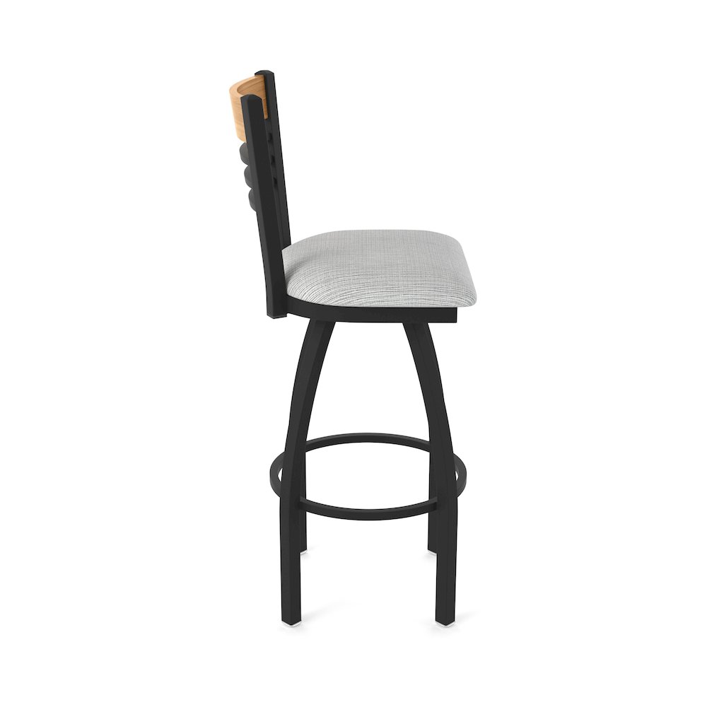 36" Swivel Extra Tall Bar Stool, Black Wrinkle Finish, Medium Back. Picture 4