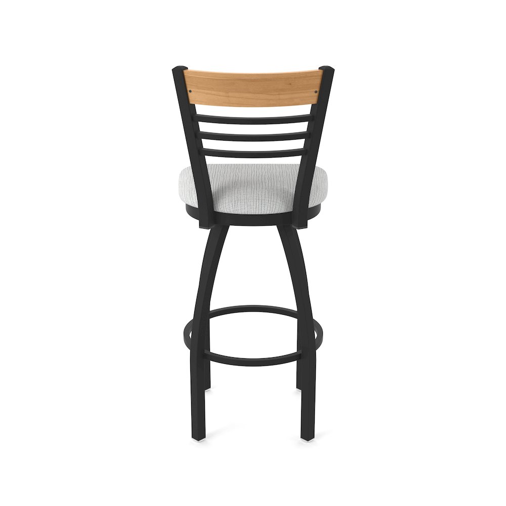 36" Swivel Extra Tall Bar Stool, Black Wrinkle Finish, Medium Back. Picture 6