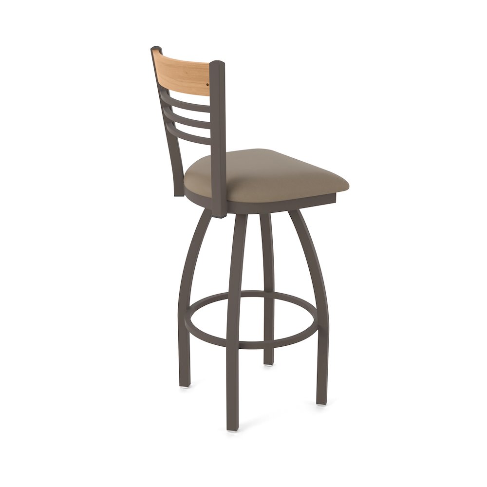 36" Swivel Extra Tall Bar Stool, Bronze Finish, Medium Back, Canter Earth Seat. Picture 2